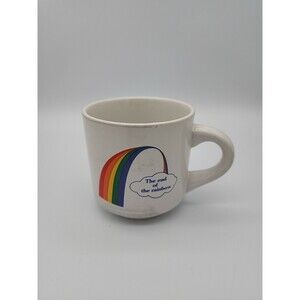 Vintage Rainbow Coffee Mug Cup "The End of the Rainbow" with Rainbow Graphic